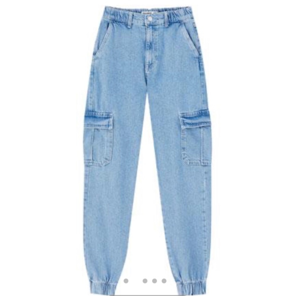 Pull & Bear Cargo Jeans w/ Elastic Cuffs